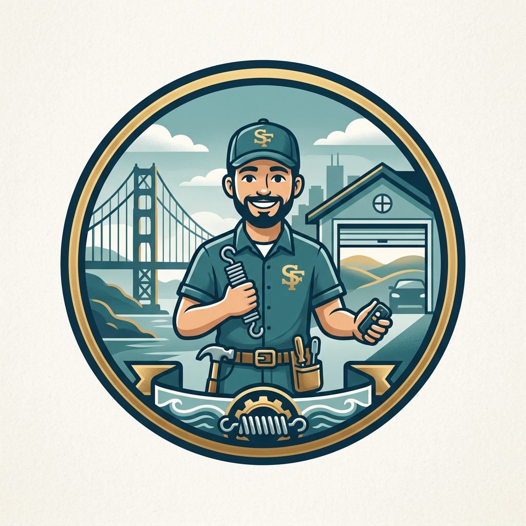 San Francisco Garage Doors mascot logo